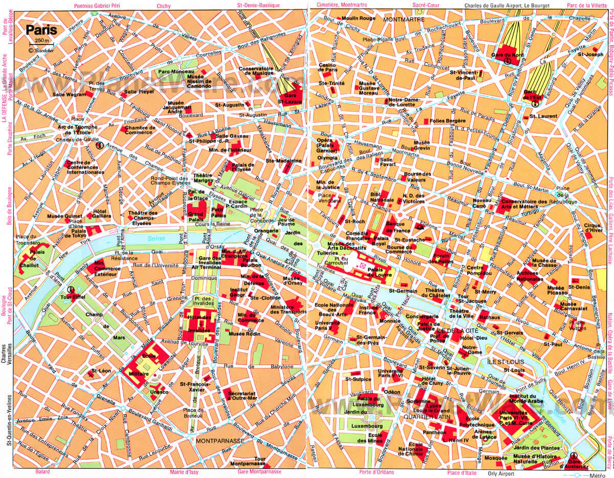 touristique carte du paris